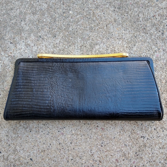 1950\'s 1960\'s BLACK CLUTCH PURSE vintage purse